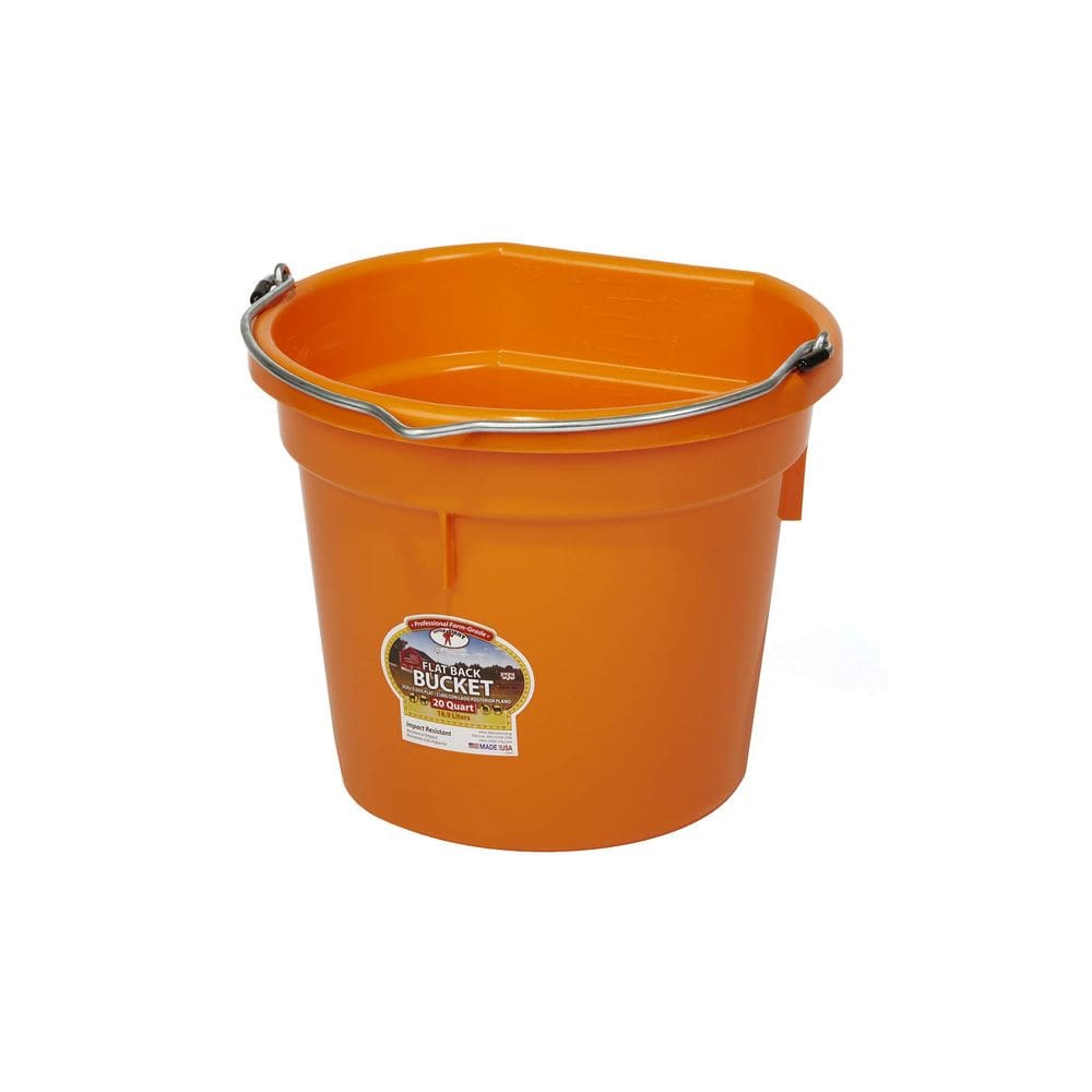 Balde de ração animal Little Giant Flat Back 19L laranja