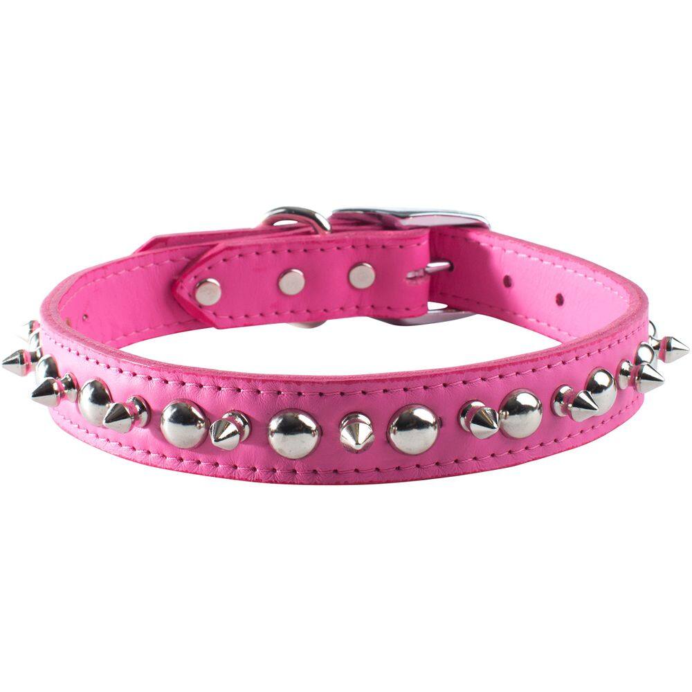 Coleira para animais de estimação OmniPet Signature Leather Spike Pink 2x41cm