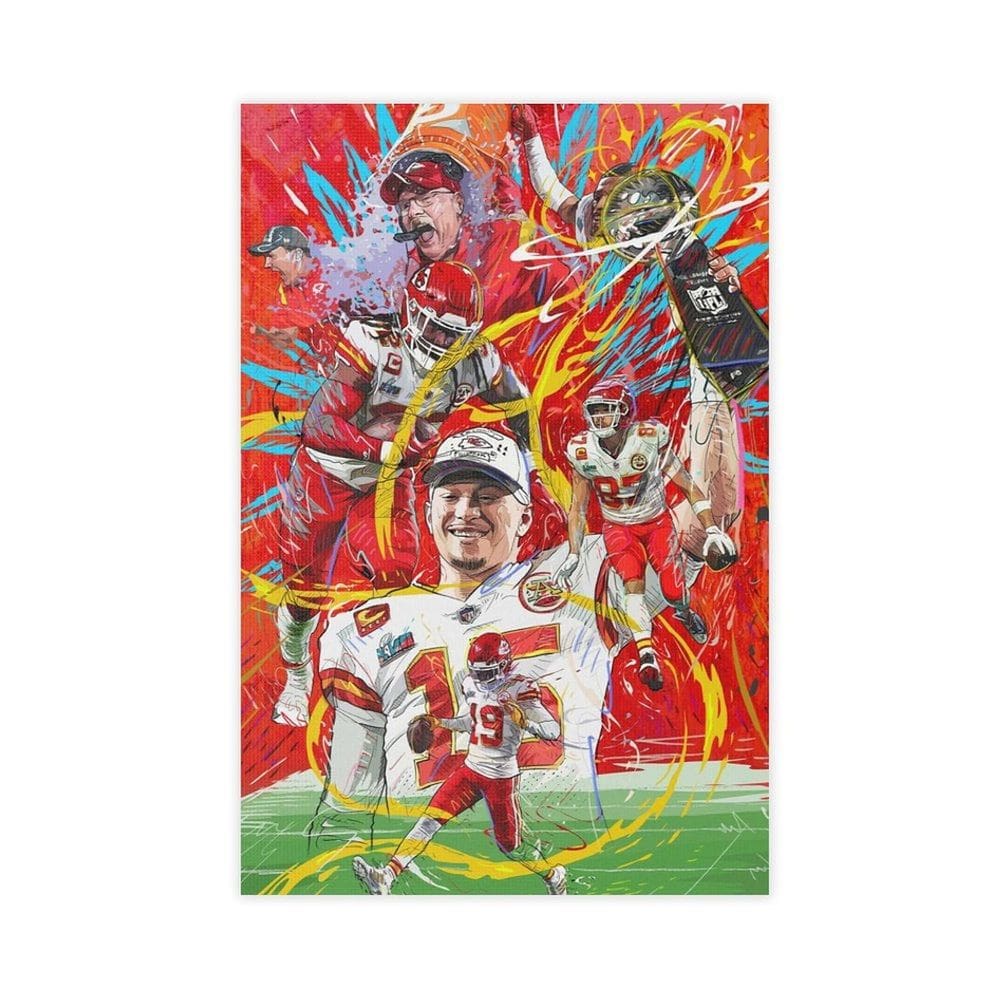 Pôster de lona Aikelai Patrick Mahomes para quarto 30x45cm