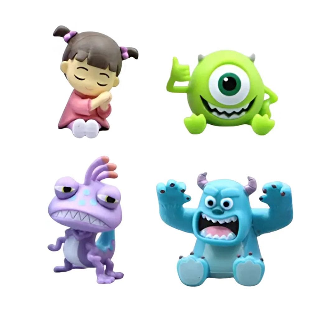 Kit 4 Bonecos Monstros Sa Sulley Mike Boo E Randall Miniaturas Pvc