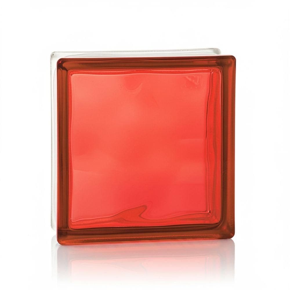 Tijolo De Vidro 19x19x8 Cm Cloudy In-colored Red Tradestar