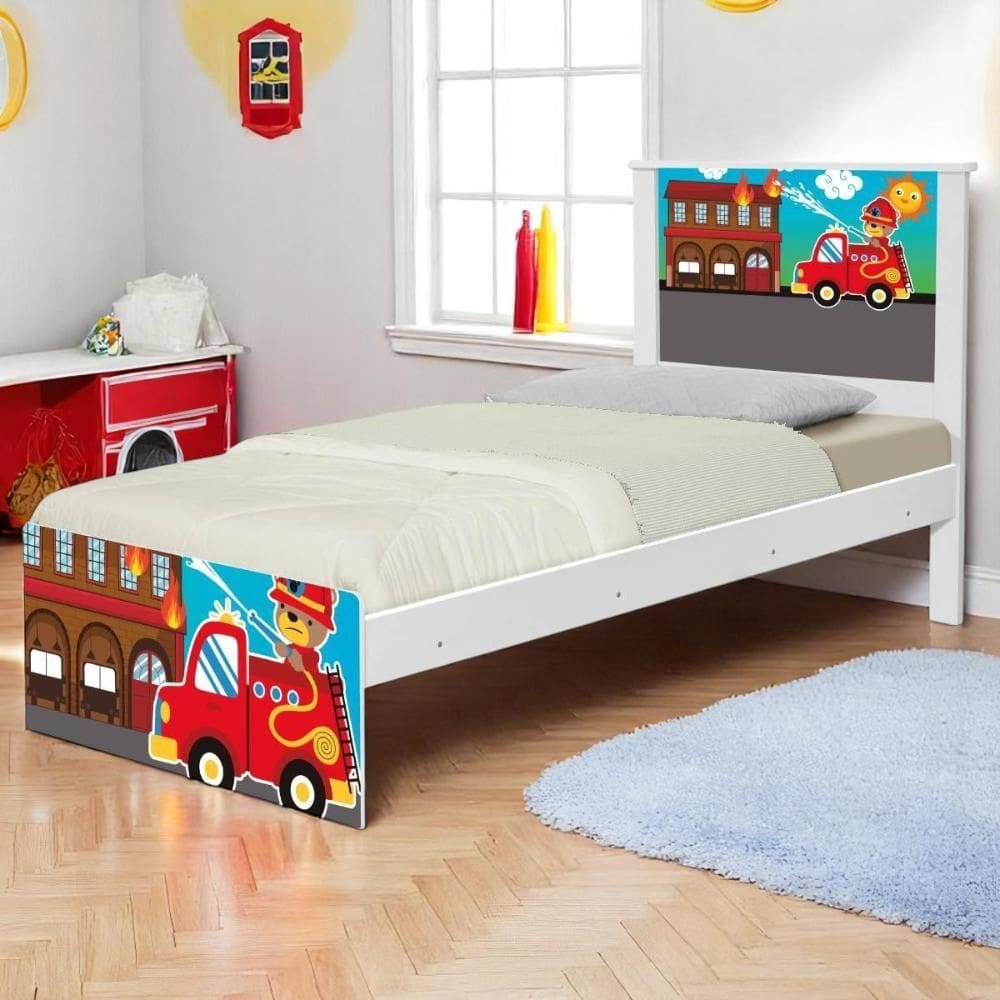 Cama Juvenil Zap Bombeiro com Colchão