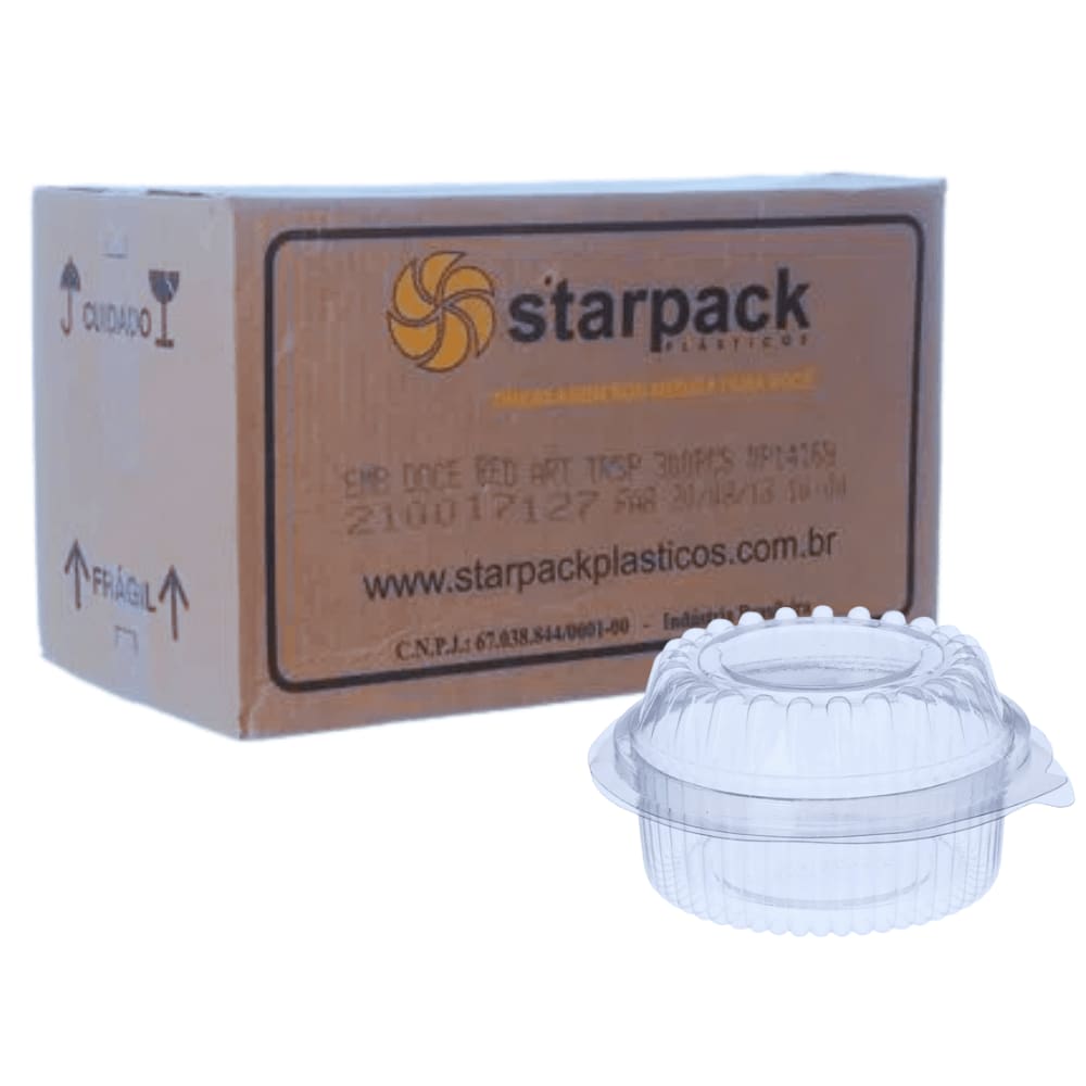 Mini Doce Redondo com Tampa Articulada Caixa c/ 300 Unidades Starpack