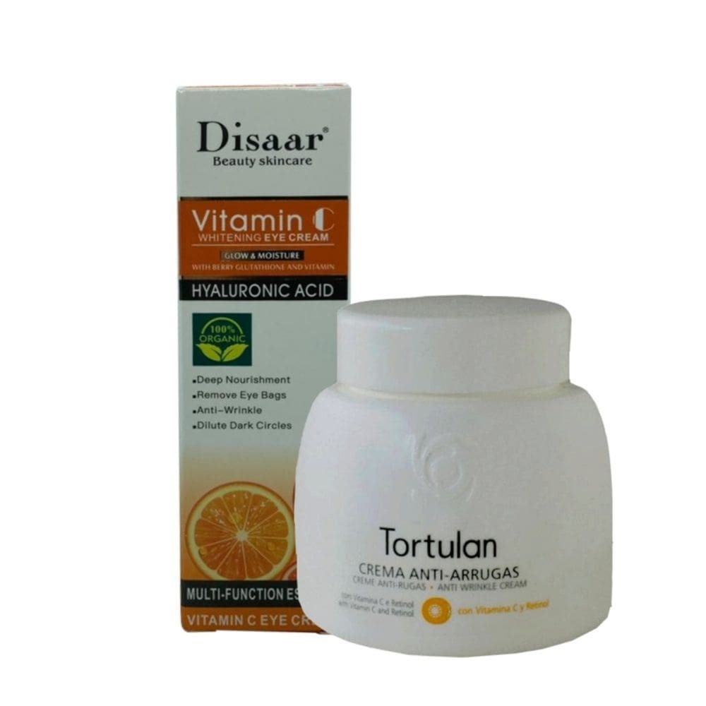 Creme para contorno de olhos + Creme anti-rugas com vitamina C 25mL + 1