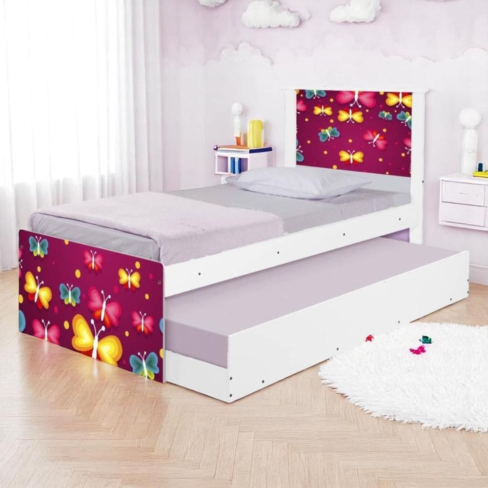 Bi Cama Juvenil Zap com Cabeceira Borboletas