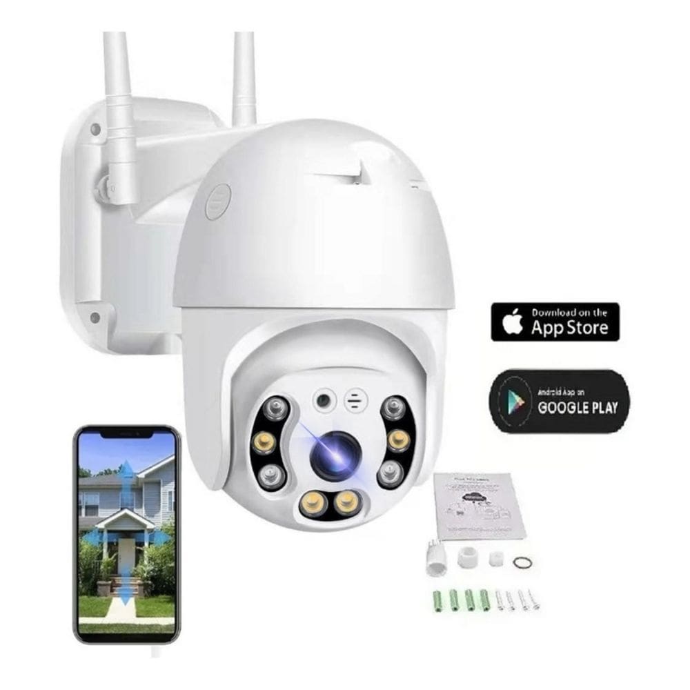 Câmera IP WiFi HD com visão noturna, rotação de 360°, à prova d`água