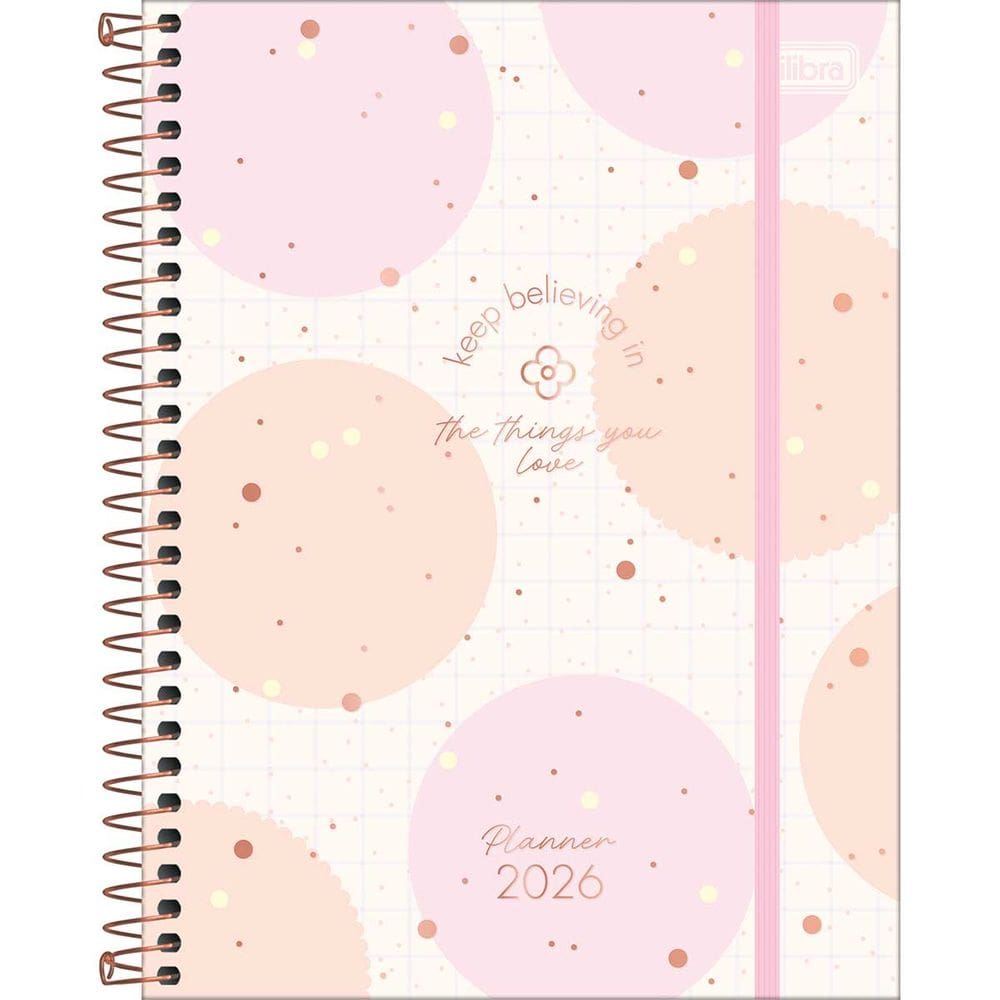 Tilibra - Planner Espiral 17,7 x 24 cm Soho 90 G 2026 - Bolas Grandes