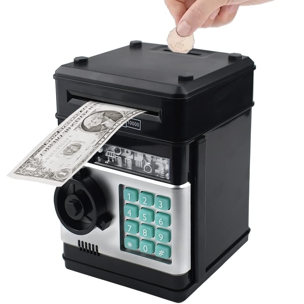 Cofrinho eletrônico Totola Mini ATM para crianças com bloqueio de senha