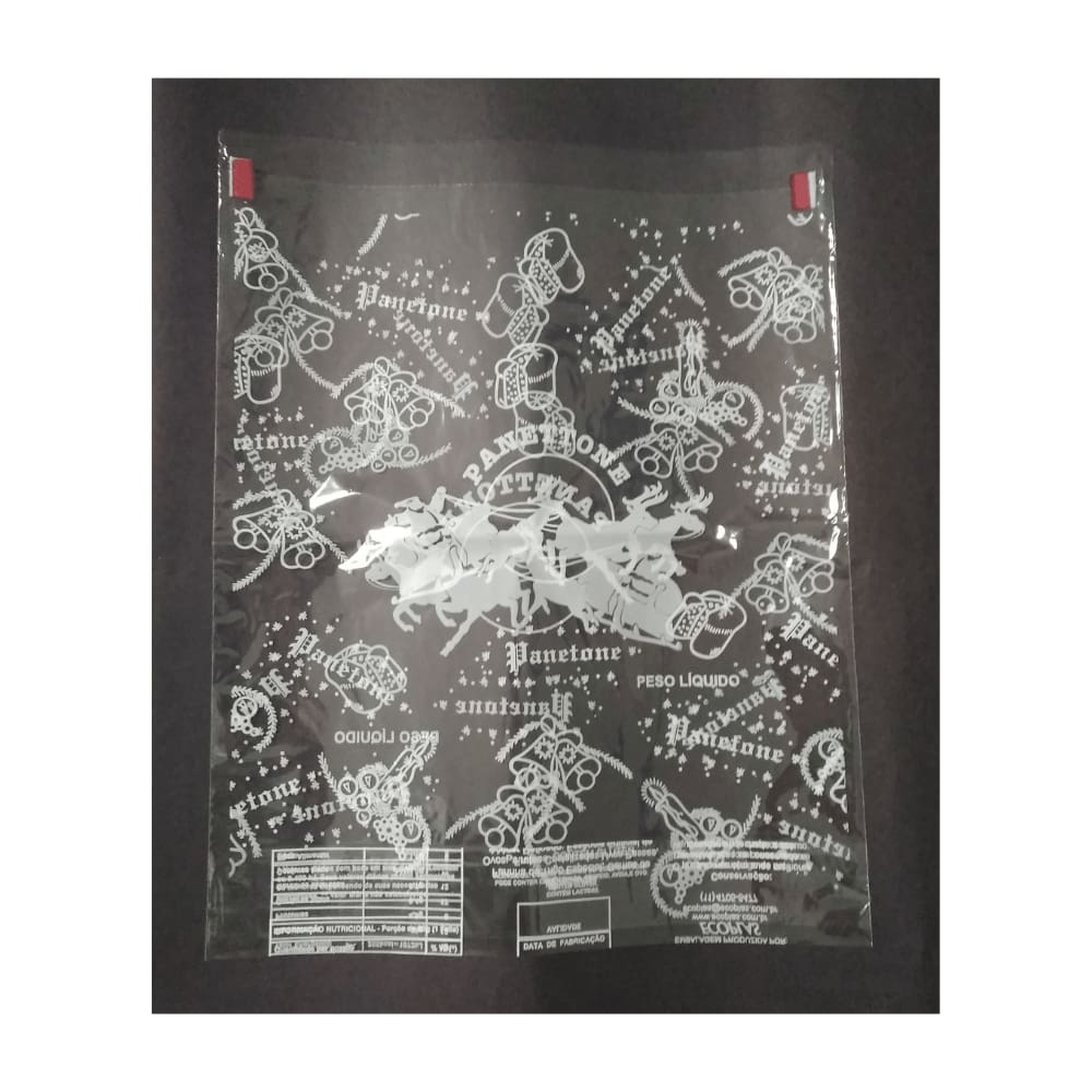 Saco Plástico Impresso para Panetone de 1000g c/ 100un