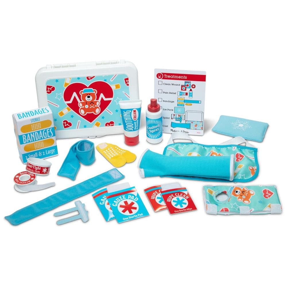 Kit de Primeiros Socorros Infantil com 25 Peças de Brinquedo para Brincar de Médico Bandagens Reutilizáveis de Simulação, da Melissa Doug