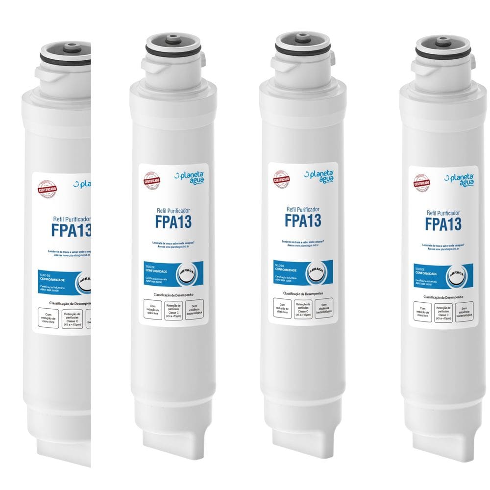 Kit 4 Refil Filtro Fpa13 Para Purificador De Água Electrolux PE10B e PE10X.
