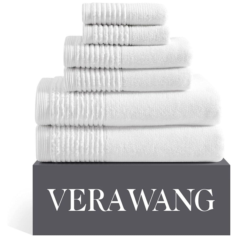 Jogo de Toalhas de Luxo, Absorventes e Macias com 6 Peças e Material 100% Algodão, Vera Wang