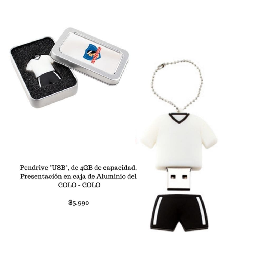 Teclado USB Pendrive 4GB COLO-COLO Team em caixa de alumínio