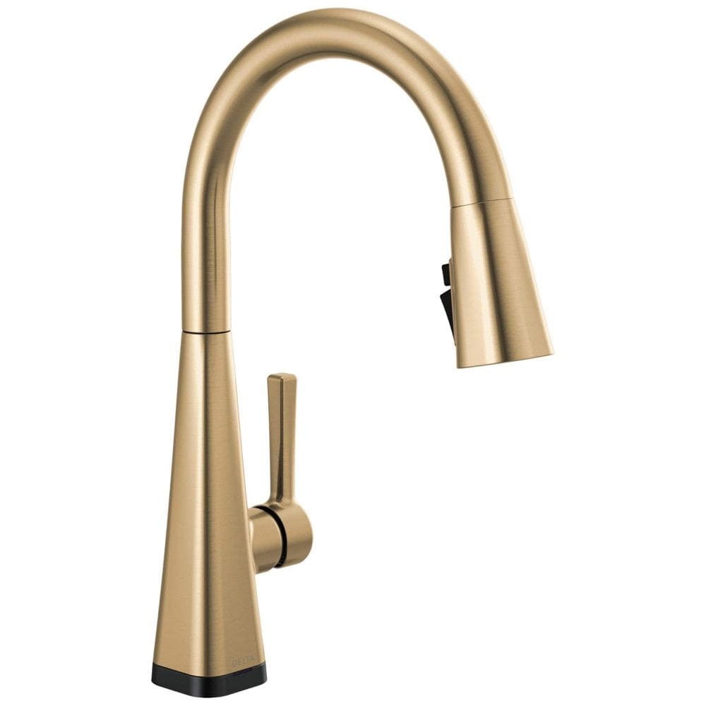 Torneira Cozinha com Tecnologia Touch20 e Pulverizador Pull Down, Delta 19802TZ-CZ-DST, Champagne Bronze