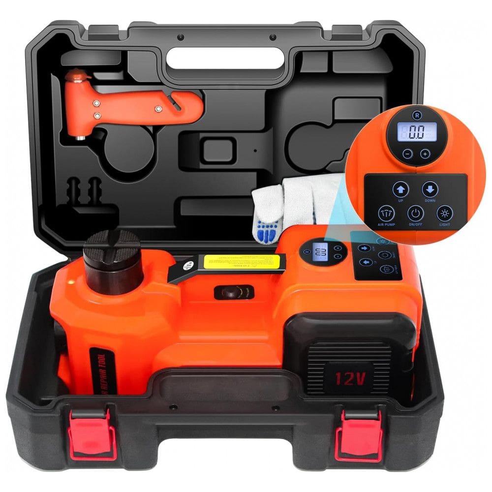 Macaco Elétrico EHEELP 5Ton 12V Kit de Elevação Hidráulico para Troca de Pneus de SUVs, MPVs, Sedans e Caminhões na Garagem com Display LCD