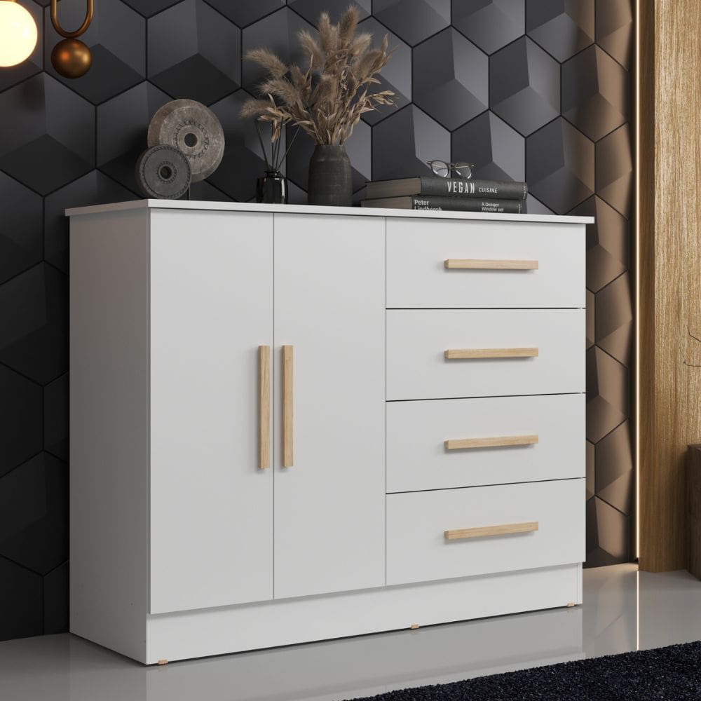 Comoda 4 Gavetas 2 Portas Bariloche Moveis Sul