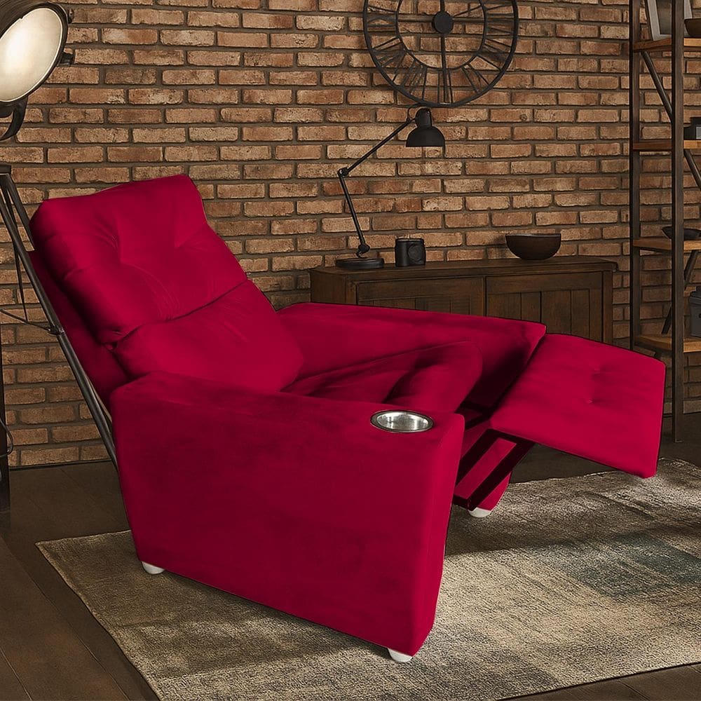 Poltrona Idoso Reclinável 3 Posições Magazine Vermelho