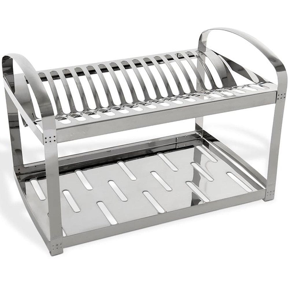 Escorredor de Louca Aco Inox 16 Pratos com Escorredor de Talheres Plastico Suprema Brinox