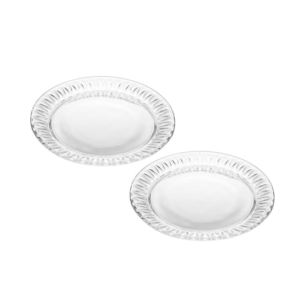 Conjunto 2 Pratos para Sobremesa Radial 19,5cm Cristal - Lyo