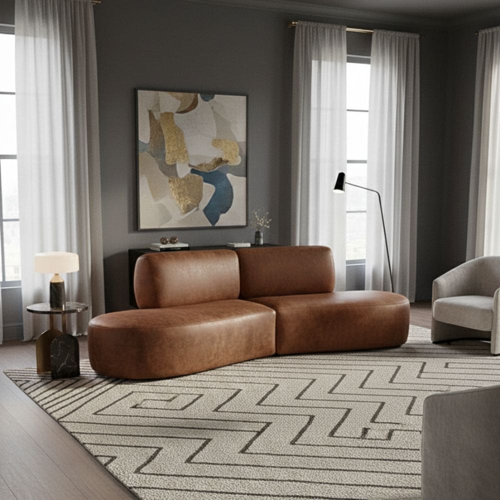 Sofá Orgânico Módulo Curvo Savana Corino Modena Whisk - Montanari`s Decor