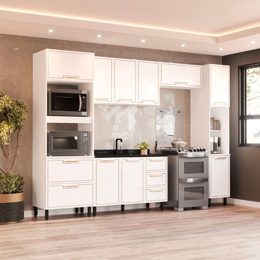 Cozinha Compacta 250080 5 Peças Amara Branco Politorno Móveis