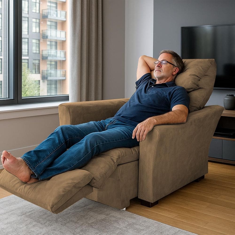 Poltrona Retrátil e Reclinável Pra Extensão De Cílios Modelo Mariane Capuccino