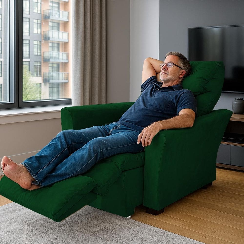 Poltrona Retrátil e Reclinável Pra Extensão De Cílios Modelo Mariane Verde