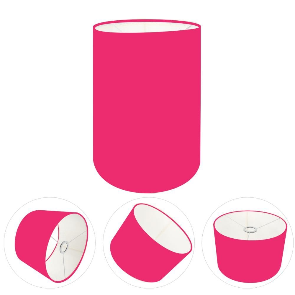 Cúpula Abajur Cilíndrica Cp-7003 Ø15x20cm Rosa Pink