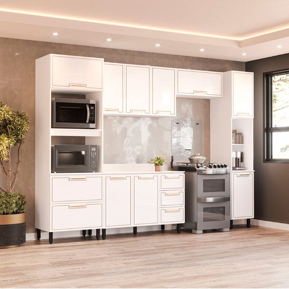 Cozinha Compacta 250092 5 Peças Amara Branco Politorno Móveis