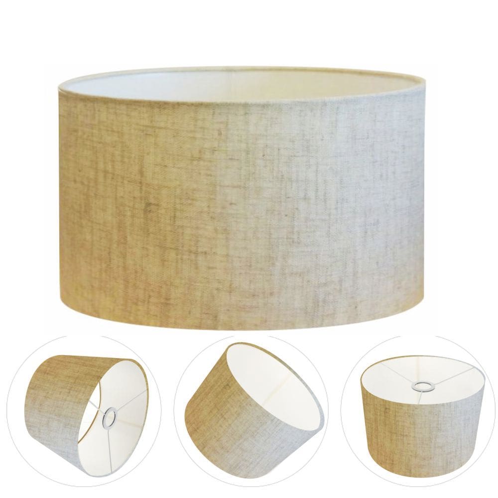 Cúpula Abajur Cilíndrica Cp-7025 Ø50x30cm Rustico Bege