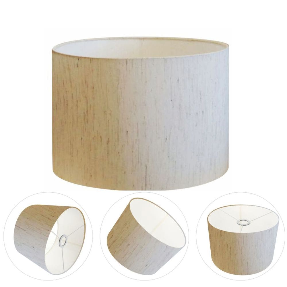 Cúpula Abajur Cilíndrica Cp-7021 Ø45x25cm Linho Bege