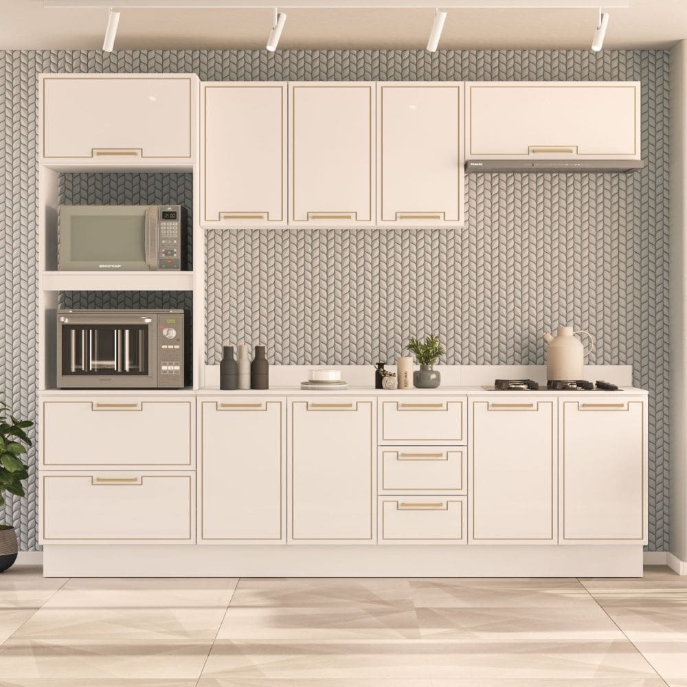 Cozinha Compacta 250097 5 Peças Amara Branco Politorno Móveis