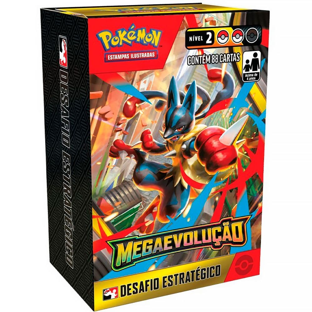 Box Pokémon Desafio Estratégico Mega Evolução ME01 88 Cartas 10049 35661 - Copag