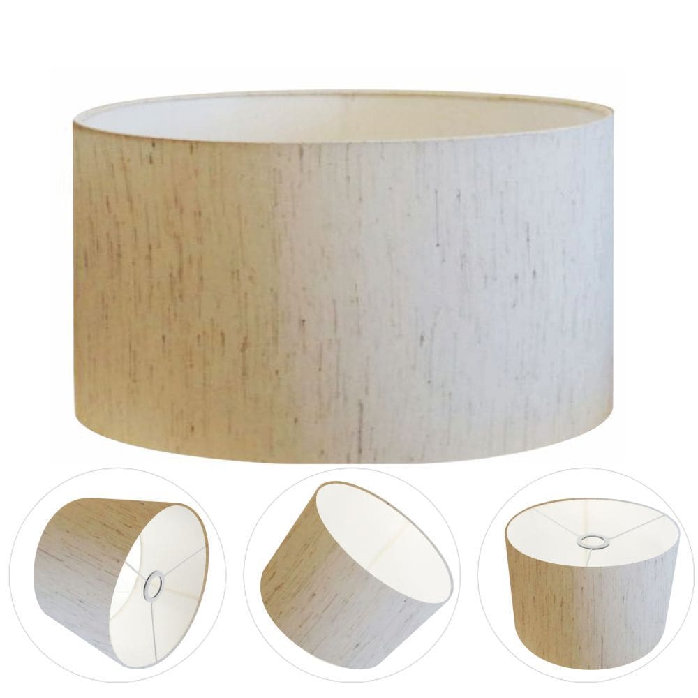 Cúpula Abajur Cilíndrica Cp-8023 Ø50x21cm Linho Bege