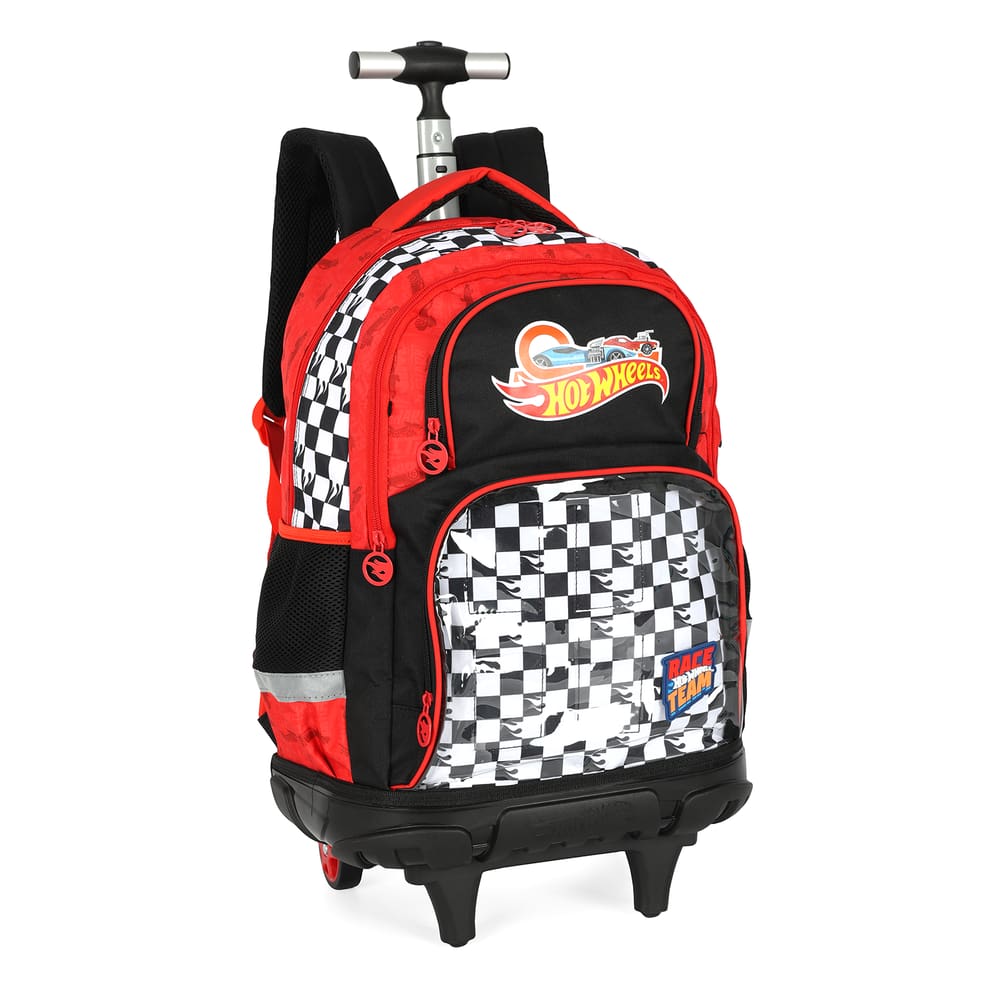 Mochila Hot Wheels Vermelha com Rodinhas
