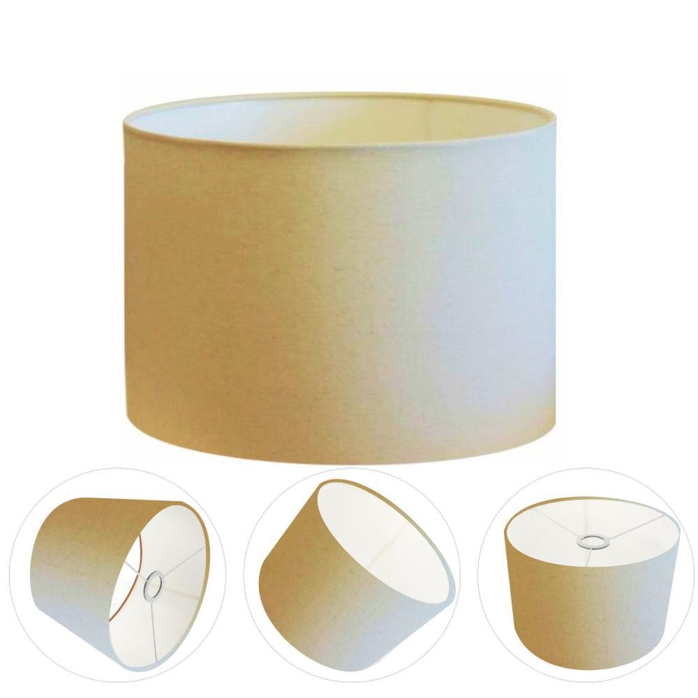 Cúpula Abajur Cilíndrica Cp-8019 Ø40x30cm Algodão Crú