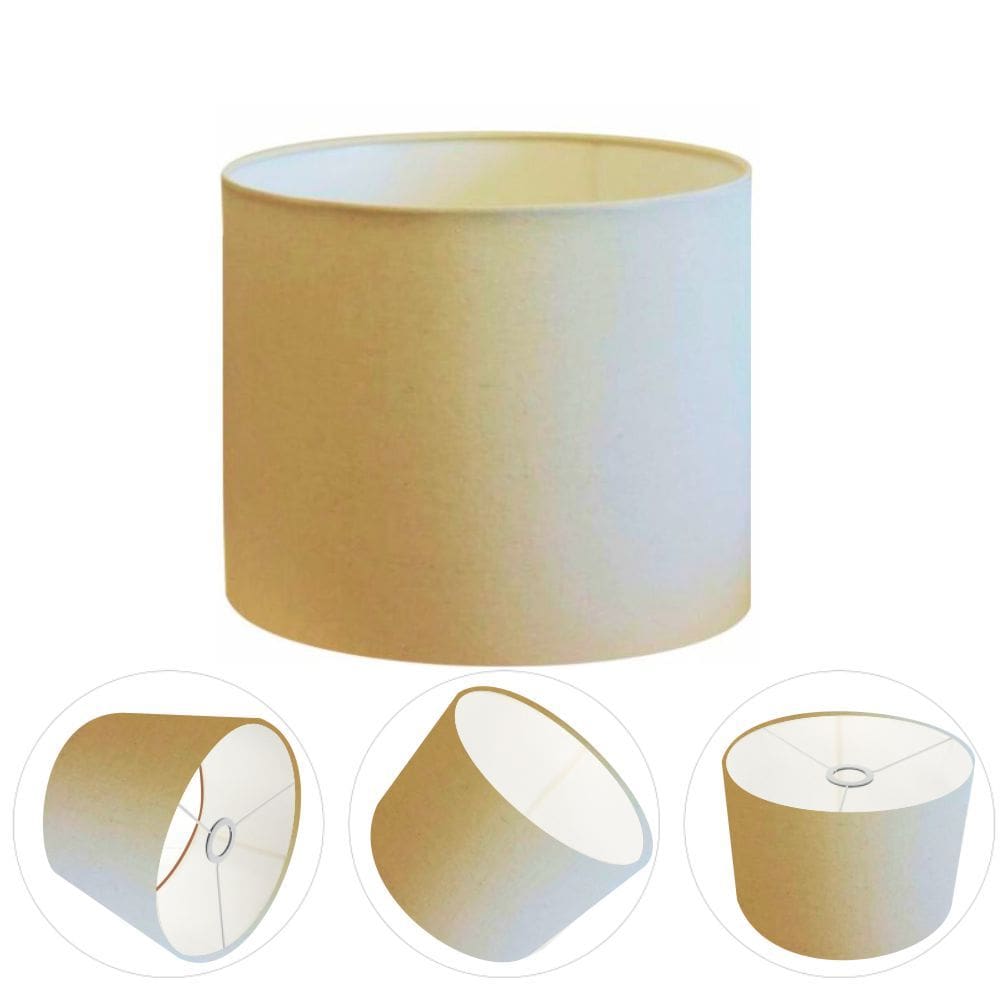 Cúpula Abajur Cilíndrica Cp-8014 Ø35x21cm Algodão Crú