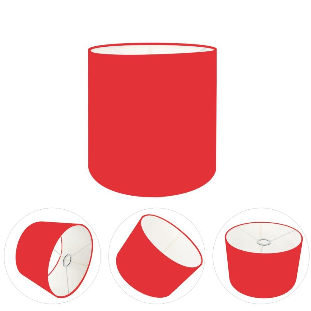 Cúpula Abajur Cilíndrica Cp-8005 Ø18x18cm Vermelho
