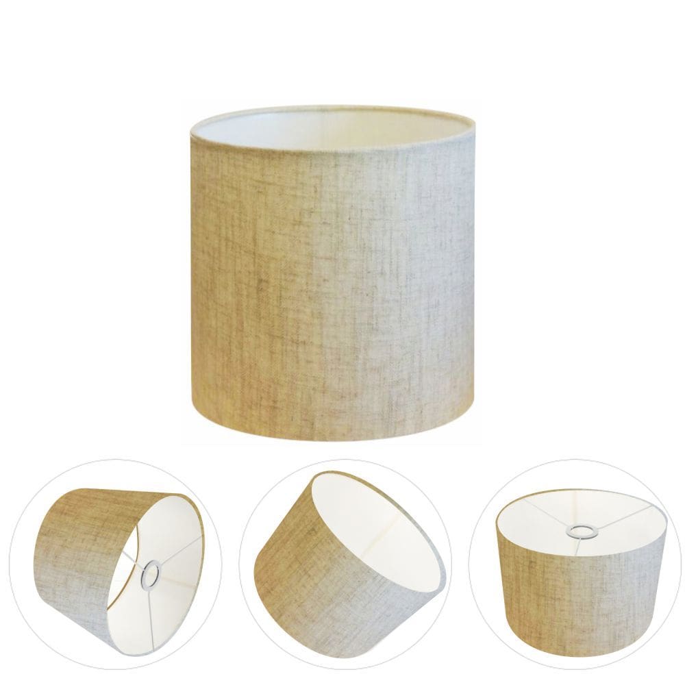 Cúpula Abajur Cilíndrica Cp-8005 Ø18x18cm Rustico Bege