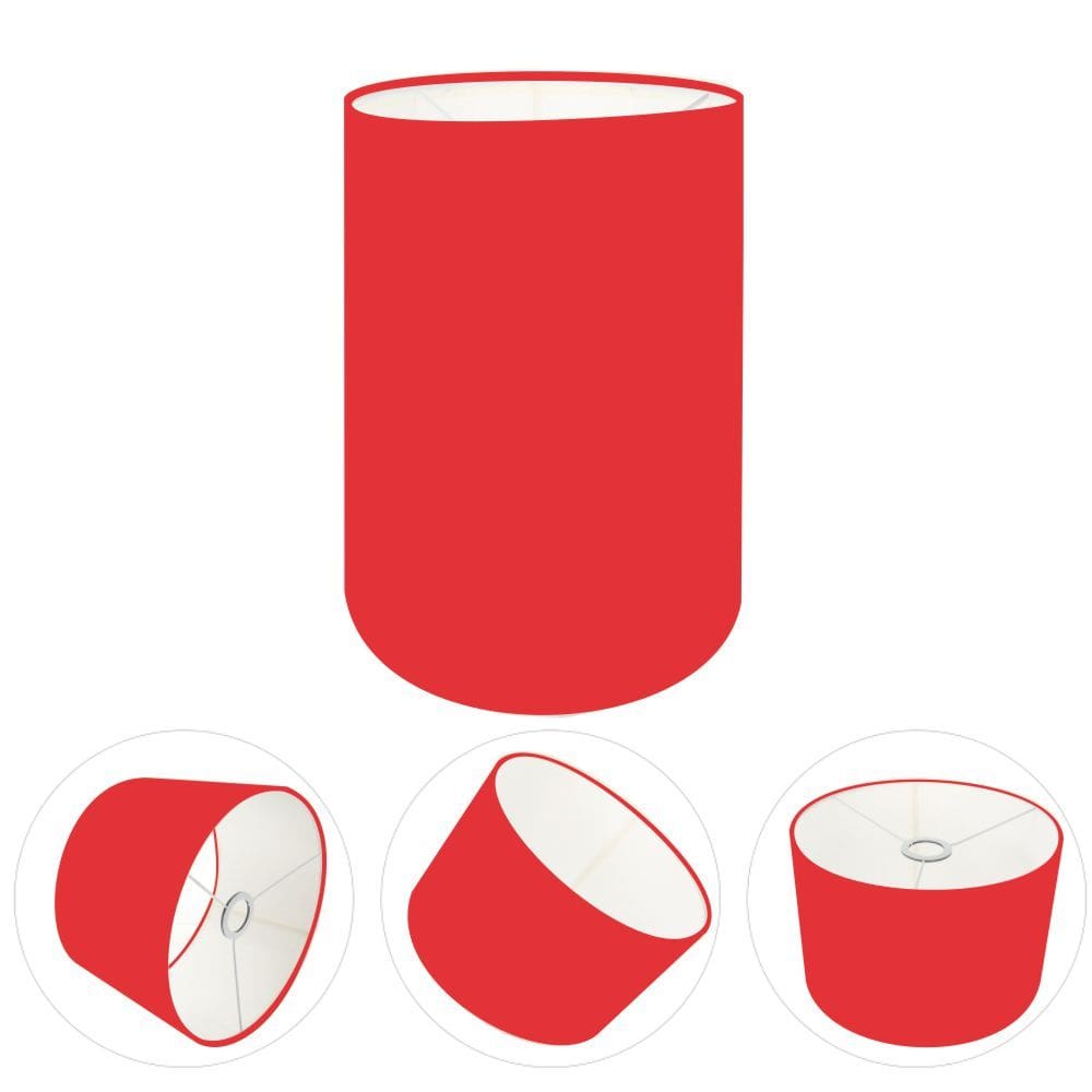 Cúpula Abajur Cilíndrica Cp-8003 Ø15x20cm Vermelho