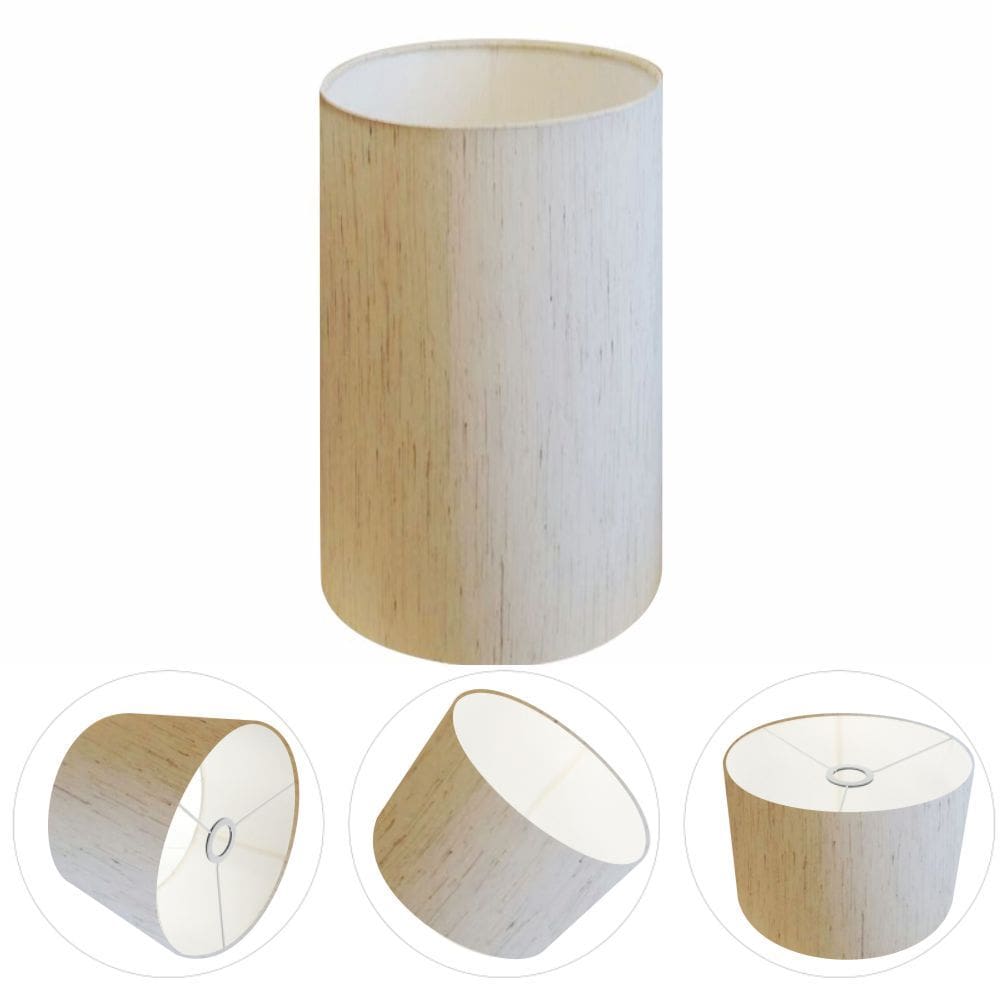 Cúpula Abajur Cilíndrica Cp-8002 Ø13x30cm Linho Bege