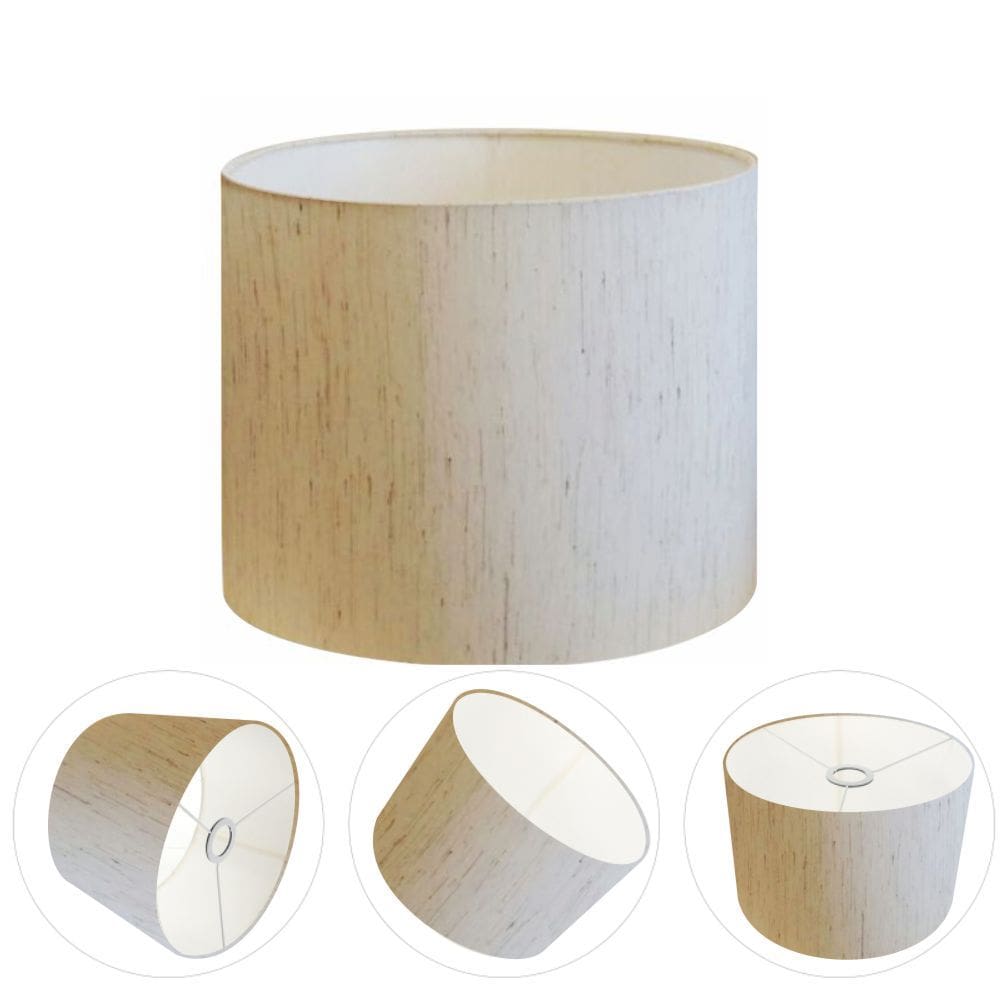 Cúpula Abajur Cilíndrica Cp-7011 Ø30x21cm Linho Bege