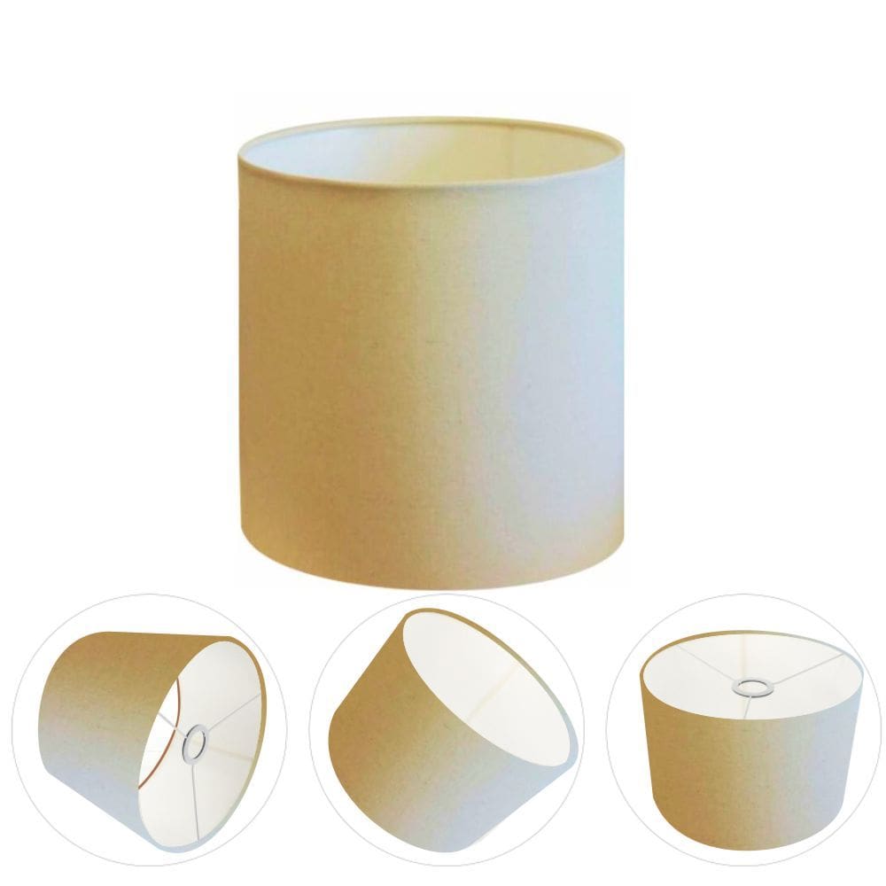 Cúpula Abajur Cilíndrica Cp-7009 Ø25x20cm Algodão Crú