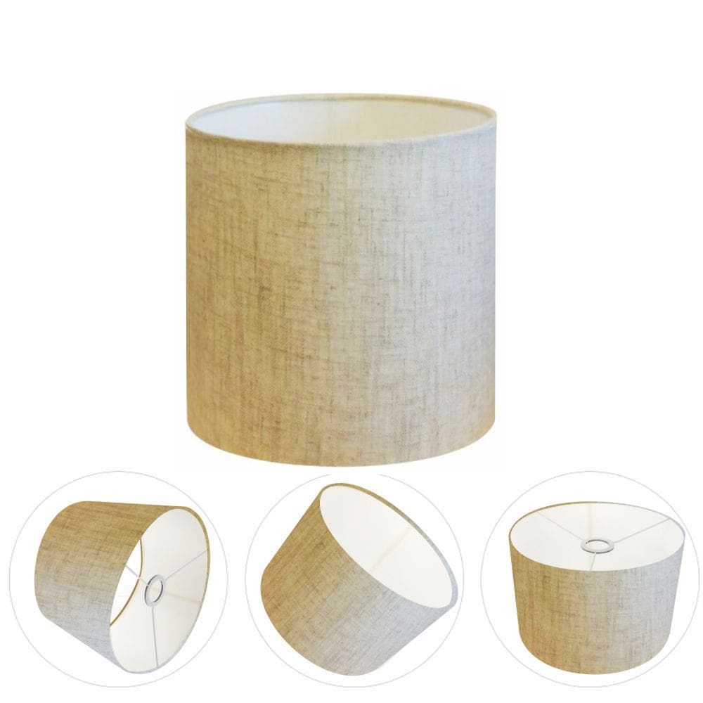 Cúpula Abajur Cilíndrica Cp-7008 Ø20x25cm Rustico Bege