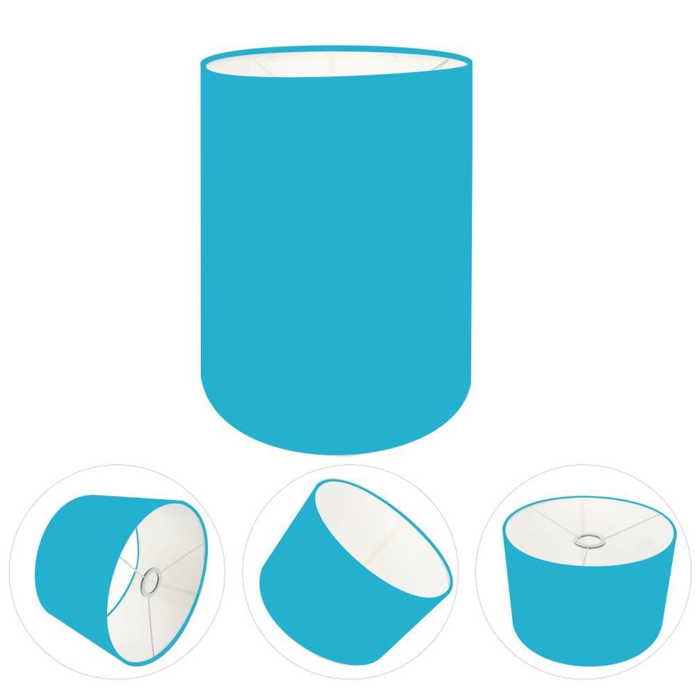 Cúpula Abajur Cilíndrica Cp-7006 Ø18x25cm Azul Turquesa