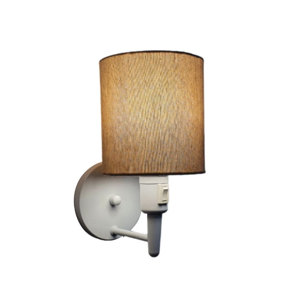 Arandela Cilíndrica Md-2030 Branca Com Liga e Desliga Cupula Palha - Bivolt