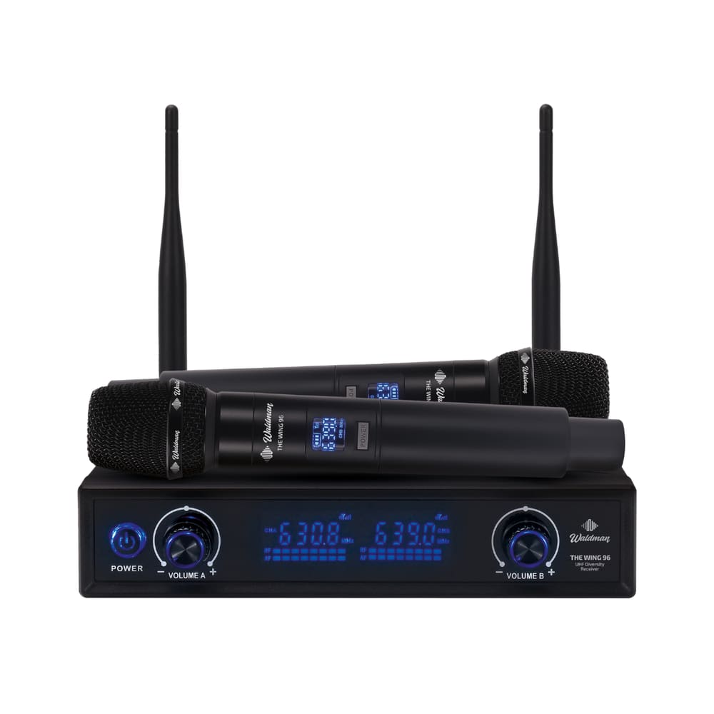Microfone s/Fio Waldman WTW-96/620 Duplo Dinâmico Cardióide