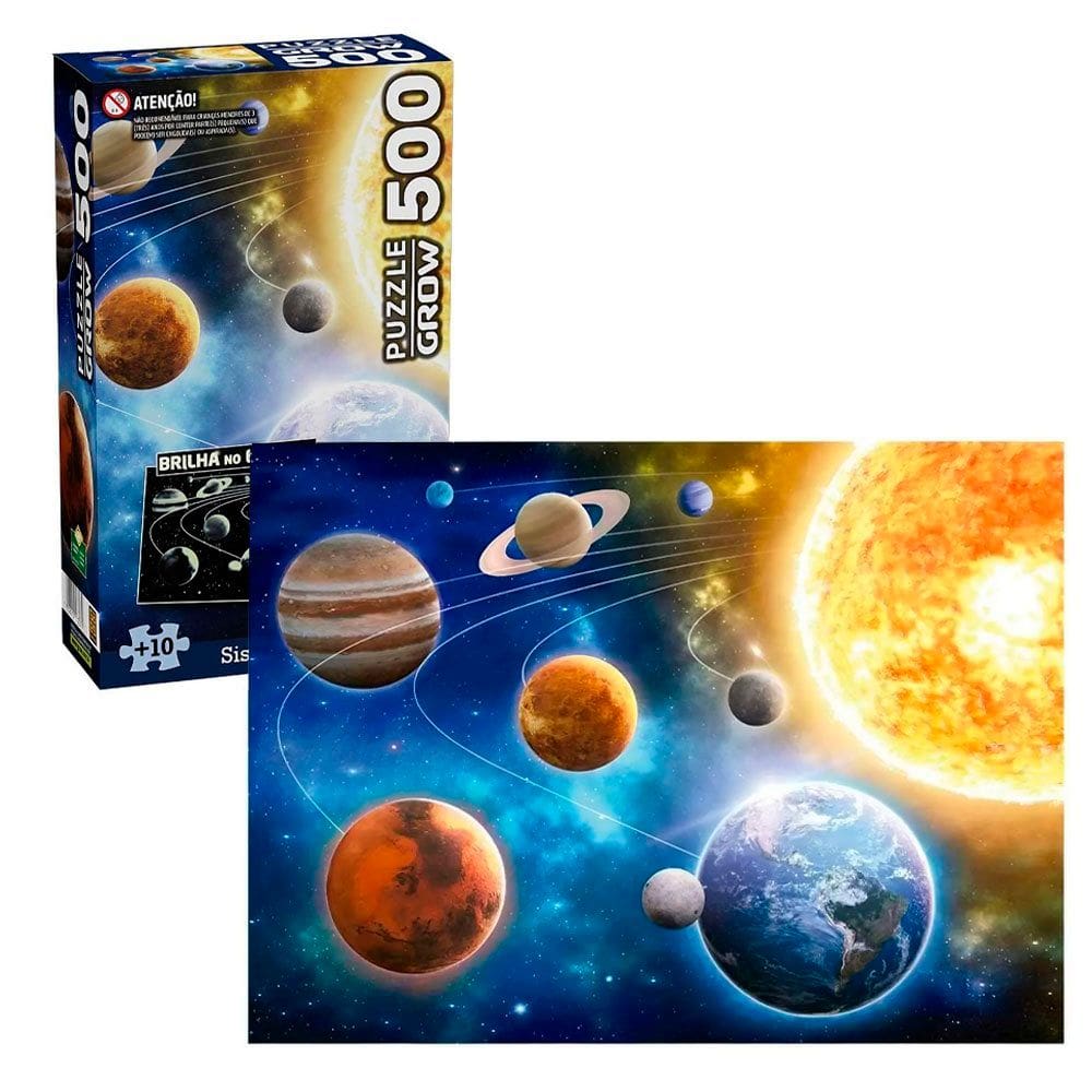 Quebra-cabeça 500 peças Sistema Solar - Grow