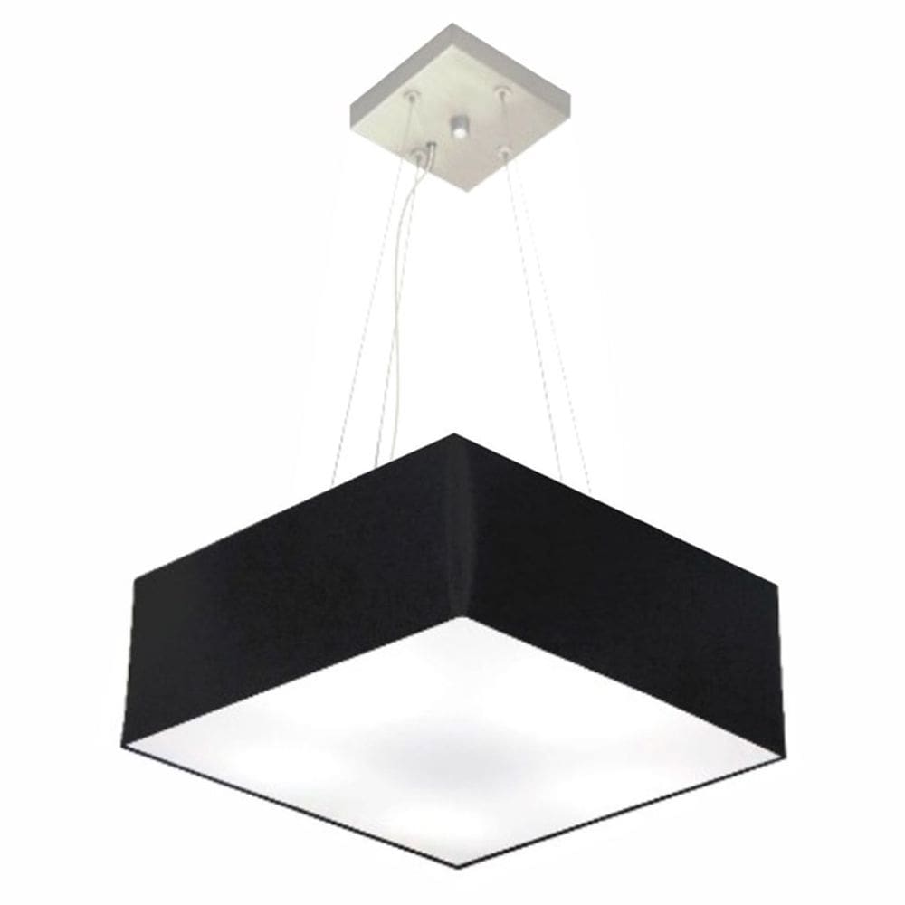 Pendente Quadrado Preto MJ-4194 Para Mesa de Jantar e Estar