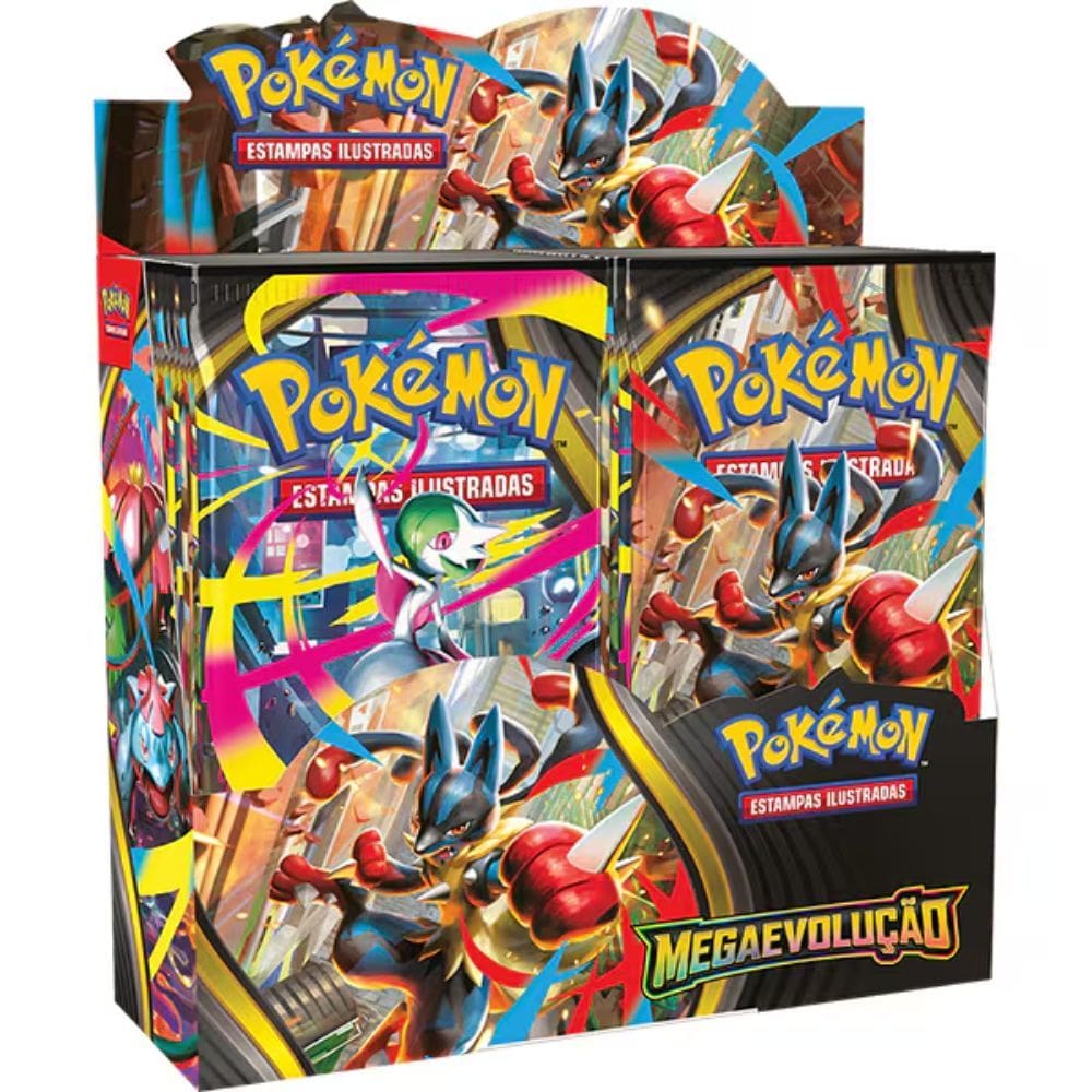 Pokémon Box com 36 Boosters MegaEvolução Jogo de Cartas Copag Português